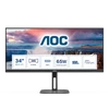 Kép 1/11 - AOC VA monitor U34V5C / BK, 3440x1440, 21:9, 300cd / m2, 1ms, HDMI / DisplayPort / USB-C / 4xUSB, hangszóró AOC