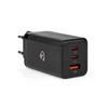 Kép 3/6 - Nedis WCGPD65W100BK PD töltő / tápegység 65W, 5A, GaN, QC, automatikus feszültségválasztás, USB-A / 2x USB-C NEDIS