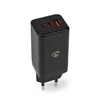 Kép 5/6 - Nedis WCGPD65W100BK PD töltő / tápegység 65W, 5A, GaN, QC, automatikus feszültségválasztás, USB-A / 2x USB-C NEDIS