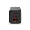 Kép 1/6 - Nedis WCGPD65W100BK PD töltő / tápegység 65W, 5A, GaN, QC, automatikus feszültségválasztás, USB-A / 2x USB-C NEDIS