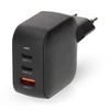 Kép 3/5 - Nedis WGCHA70WBK töltő 70 W, GaN, PD3.0, QC 1,5 / 2,25 / 2,5 / 3,0 / 3,5 A, Kimenetek száma: 3, USB-A / 2x USB-C NEDIS