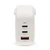 Kép 1/6 - Nedis WGCHA70WWT töltő 70 W, GaN, PD3.0, QC 1,5 / 2,25 / 2,5 / 3,0 / 3,5 A, Kimenetek száma: 3, USB-A / 2x USB-C, fehér NEDIS