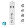 Kép 1/4 - Nedis WIFIP312FWT, WIFI okos elosztó, 3x 230V földelt aljzat / 4x USB aljzat, 16A, 3680W, túlfeszültség védelemmel NEDIS