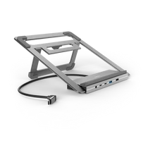 HAMA 00200139, FIC USB 3.2 GEN2 TYPE-C,12IN1 DOKKOLÓ ÁLLVÁNY (USB3.1,HDMI,DP, LAN,USB-C,PD) - szürke HAMA