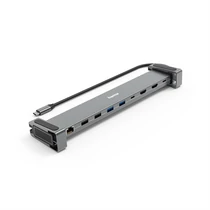 HAMA 00200145, UUSB 3.1 TYPE-C, 9IN1 DOKKOLÓ ADAPTER (USB3.1,2XHDMI,LAN,USB-C,PD) - szürke HAMA