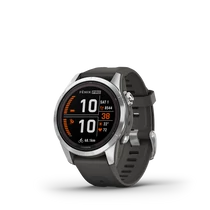 Garmin fenix 7s pro solar silver w / graphite silicone band