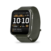 Garmin venu x1 moss titanium, moss comfortfit nylon band
