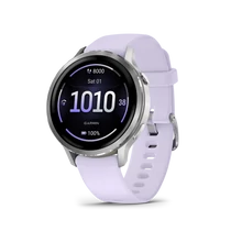 Garmin venu 4 - 41 mm, silver, purple silicone band