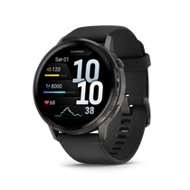 Garmin venu 4 - 45 mm, dark grey, black silicone band