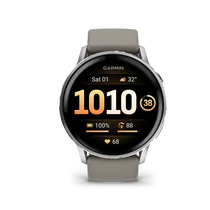 Garmin venu 4 - 45 mm, silver, grey silicone band