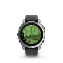 Garmin fenix e, stainless steel w / black silicone band, 47 mm