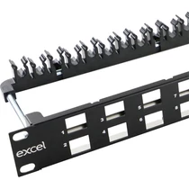EXCEL Patch Panel Döntött moduláris 24 portos 1U, fekete Excel