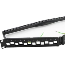 EXCEL Patch Panel 24-os V alakú moduláris, 1U, fekete Excel