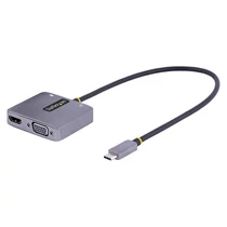 STARTECH USB-C Video Adapter, 1xVGA, 1xHDMI 4K 60Hz, 1xUSB-C 100W PD, 1x3.5mm Jack, 30cm kábel STARTECH