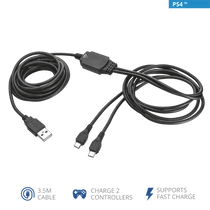 TRUST Kettős, töltő és játékhoz használható kábel 20165 (GXT 222 Duo Charge & Play Cable for PS4) Trust