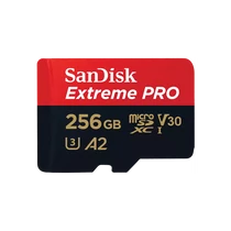 SANDISK 214505, MICROSD EXTREME PRO KÁRTYA 256GB, 200 / 140 MB / s, A2 C10 V30 UHS-I U3