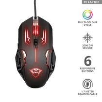 TRUST Gamer Vezetékes világító egér 22090, GXT 108 Rava Illuminated Gaming Mouse