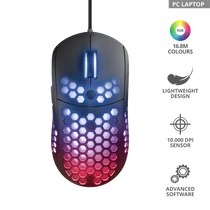 TRUST Gaming Vezetékes könnyű RGB egér 23758 (GXT 960 Graphin Ultra-lightweight Gaming Mouse) Trust