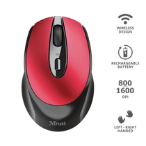 TRUST Vezeték nélküli tölthető egér 24019, Zaya Rechargeable Wireless Mouse - red