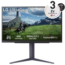 LG Gaming 200Hz Nano IPS monitor 27" 27GS85Q, 2560x1440, 16:9, 400cd / m2, 1ms, 2xHDMI / DisplayPort / 3xUSB, Pivot LG