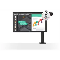 LG IPS monitor 27" 27QN880P, 2560x1440, 16:9, 350cd / m2, 5ms, 2xHDMI / DisplayPort / USB-C / 2xUSB, hangszóró LG