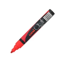 UNI Chalk Marker Pen PWE-5M Medium Bullet Tip - Fluorescent Red UNI