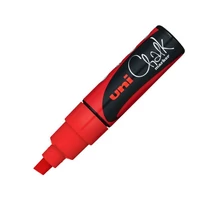 UNI Chalk Marker Pen PWE-8K Broad Chisel Tip - Fluorescent Red UNI