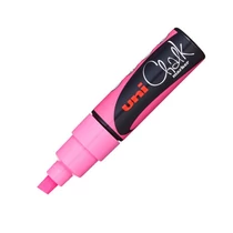 UNI Chalk Marker Pen PWE-8K Broad Chisel Tip - Fluorescent Pink UNI