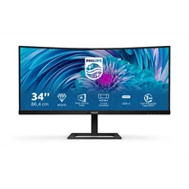 PHILIPS Ívelt VA monitor 34" 346E2CUAE, 3440x1440, 21:9, 350cd / m2, 1ms, 100Hz, USB-C / 4xUSB / DisplayPort / HDMI, hangszóró Philips