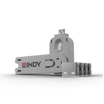 LINDY USB Port Locks 4xWHITE+Key