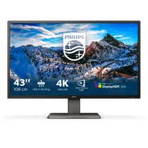 PHILIPS VA monitor 42.51" 439P1, 3840x2160, 16:9, 4ms, 400cd / m2, 3xHDMI / DisplayPort / USB-C / 3xUSB / LAN / RS232, hangszóró Philips