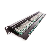 KELINE Patch Panel Cat.5E UTP 24 portos 1U Kompakt, Fekete KELine