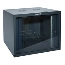 LEGRAND fali rack szekrény 19` 6U MAG: 362 SZÉL: 600 MÉLY: 600 antracit egyrészes üvegajtós készre szerelet MAX: 18 kg L Legrand