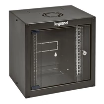 LEGRAND fali rack szekrény 10` 6U MAG: 362 SZÉL: 320 MÉLY: 300 antracit egyrészes üvegajtós készre szerelt MAX: 12 kg Li Legrand