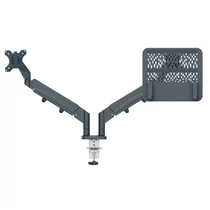 Leitz Ergo Dual helytakarékos monitor- és laptopkar, sötétszürke 