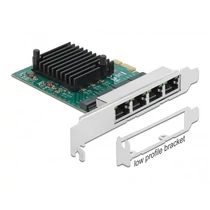 DELOCK PCI-E x1 Bővítőkártya > 4x RJ45 Gigabit LAN RTL8111 Delock