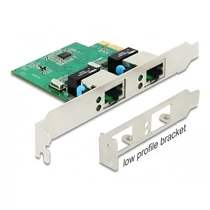 DELOCK PCI-E x1 Bővítőkártya > 2x RJ45 Gigabit LAN RTL8111 Delock