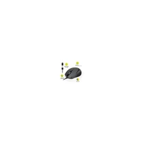 PORT DESIGNS Egér vezeték nélküli, silent, optikai, USB-C / USB, 800 / 1200 / 1600 dpi, 1,6 m, 1xAA, fekete PORT Desings