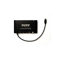 Port Connect - Dokkoló állomás,TYPE C TRAVEL 1 X 4K  + + 1VGA, 1HDMI, 1 miniDP, 3xUSB-A, 1x USB-C, RJ45, SD / MMC&Micro SD