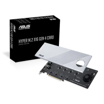 ASUS Hyper M.2 x16 Gen 4 Card (PCIe 4.0/3.0) supports four NVMe M.2 (2242/2260/2