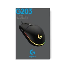 LOGITECH Egér - G203 Lightsync RGB Vezetékes Gaming, Fekete