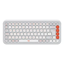 Logitech Pop Icon Wireless Keyboard Off White/Orange US