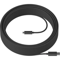 LOGITECH STRONG USB-KÁBEL<br>A szokványos USB 3.x-kábeleknél akár 15-ször hosszabb Logitech Strong USB-kábel lehetővé teszi az USB-perifériák és a gazdaszámítógép elhelyezését akár 45 m-re egymástól. Ezek az aktív optikai kábelek plenum minősítésűek