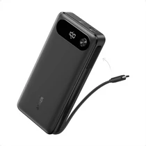 ANKER Powerbank 20000mAh, 65W, 1xUSB-C, 1xUSB-A, Beépített USB-C töltő kábel, fekete - A1383H11 Anker