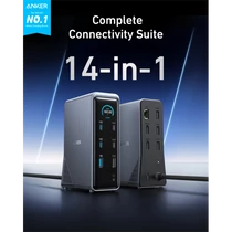 ANKER USB HUB Docking Station, , Prime 14-in-1, 160W,Dual Display, 2x 4K HDMI, USB-C 10Gbps, szürke - A83B63A1 Anker