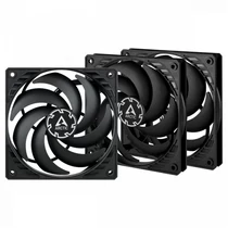 ARCTIC COOLING Rendszerhűtő Ventilátor P12 Slim PWM PST Fekete, 12cm (3-PACK) ARTIC Cooling