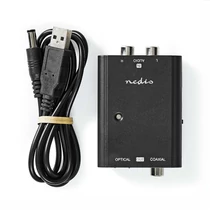 Nedis ACON2508BK, analóg - digitális audio konverter, 2x RCA bemenet - digitális koax / toslink kimenet NEDIS