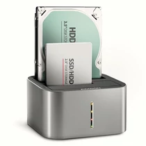 AXAGON ADSA-DC dual SATA 2.5" / 3.5" SSD / HDD CLONE dokkoló, USB-C, 5 Gbps Axagon