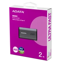 ADATA SSD Külső USB 3.2 2TB SE880 Elite, Szürke ADATA