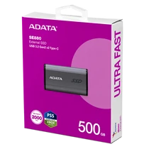 ADATA SSD Külső USB 3.2 500GB SE880 Elite, Szürke ADATA